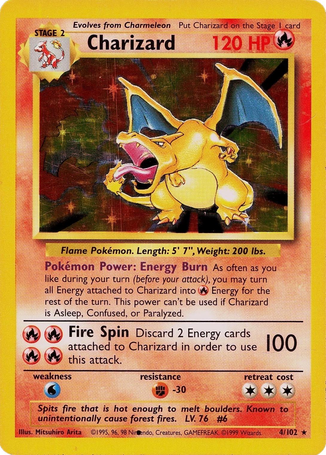 Base Set Charizard [Black-Dot-Error] Pokémon card